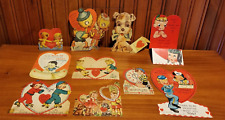 Vintage 1940s Lot of 10 Used VALENTINE'S DAY Greeting Cards ~ Nice Variety ~ picture