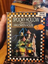 Vintage 1996 Spooky Hollow Lighted Halloween Hotel Ghosts Pumpkins Skeletons picture