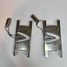 Vintage Set Of 2 Shaw Products Lockmate Portable Safety Lock For Doors Stainless picture