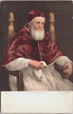 Rotograph c1905 Portrait Pope Julius II Raphael 1511 Painting Velvet Cape Rings picture