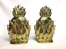 Pair of 2 Pineapple Brass Bookends Newport #N8-2 Virginia Metalcrafters Set VMC picture