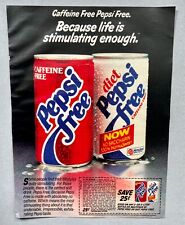 VINTAGE 1985 FULL PAGE MAGAZINE PRINT AD PEPSI FREE DIET & CAFFEINE FREE COUPON picture