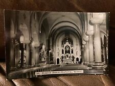 St Fidelis Catheral Church Victoria KS vintage postcard black and white picture
