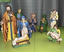 RARE VTG Unique MCM HOLLAND MOLD Hand Painted Ceramic Intricate Nativity Set EUC picture