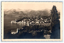 1935 General View of Buildings Mountains River Yugoslavia RPPC Photo Postcard picture