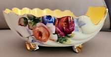 VTG 3 FOOTED FLORAL NORITAKE DISH MADE IN JAPAN HAND PAINTED RED MARK MORIMURA picture