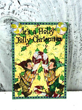 “IT’S A HOLLY JOLLY CHRISTMAS” HANDMADE STICKERS VTG. ACEO ARTIST TRADING CARD  picture
