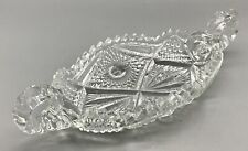 Antique Imperial Glass Crystal 2 Handle Oval Olive Nappy Dish (9” X 4”) ABCG picture