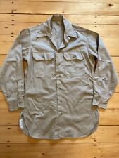 TRUE VINTAGE 40s WWII Naval Military Khaki CPO Deck Shirt Overshirt Size 14.5-32 picture