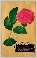 Rose Wish With You Gold Bordered Antique Postcard UNP WOB Note DB picture