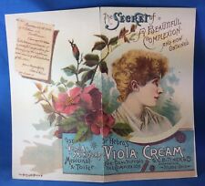 1880s DR Hebra VIOLA CREAM SOAP Fold Victorian Advertising Trade Card TOLEDO OH picture