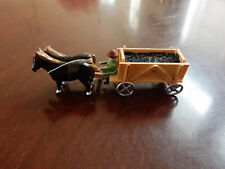 Erzgebirge Wooden Coal Wagon With Horses & Driver VTG Germany picture