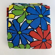 Vintage Fabric Flower Power Mod Retro Bright Colors Red Blue Yellow 10 Yards picture