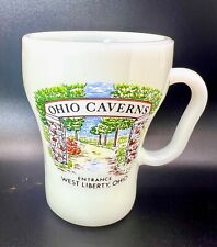 RARE Vintage ~ Anchor Hocking Fire King ~ Milk Glass Ohio Caverns Mug picture