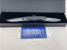 STONE RIVER TWO BLADE FOLDING KNIFE CERAMIC AND STEEL BLADES CARBON FIBER HANDLE picture