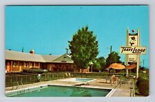 Martinsville VA-Virginia, Travel Lodge, Sleepy Bear Logo, Vintage c1960 Postcard picture