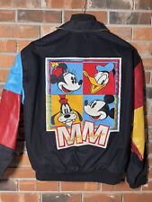 Vintage Disney Mickey Jeff Hamilton Leather Jacket Rare Black Sz m picture