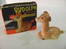 Extremely Rare Vintage 1939 Rudolph the Red-Nosed Reindeer Flashlight w Box  picture