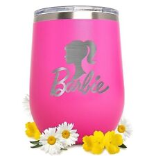 Pink Barbie 12oz Stainless Steel Insulated Coffee, Tea, or Wine Travel Tumbler picture