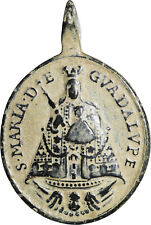 LARGE 1700s OUR LADY OF GUADALUPE RELIGIOUS MEDAL OLD ST JEROME PENDANT FOUND picture