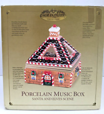 Rare Mr Christmas Gold Label Deluxe Animated Music Box Santa And Elves. VIDEO picture