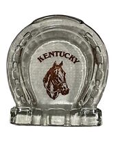 Vintage Rare Glass Kentucky Horse Ashtray Kentucky Derby Collectible B127 picture