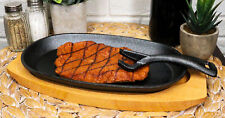 Personal Sized Cast Iron Sizzling Fajita Skillet Japanese Steak Plate Set W Base picture