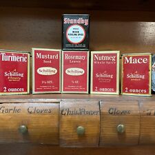 1930’s Vintage Lot Of Schilling Spice Boxes & Tins & Standby Tin Lot Of 6 picture