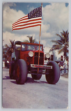 Vintage Postcard 1954 Swamp Buggy Day Parade Naples Florida American Flag picture