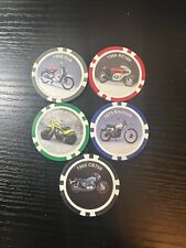 SET OF 5 - Honda Vintage Motorcycle Poker Chips - 10 Gram 58' Cub 73'Elsinore picture