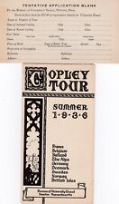 RARE 1936 COPLEY TOUR BROCHURE & APPLICATION BLANK - EUROPE - PRICES - SCHEDULE picture