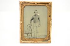 Antique Civil War Ambrotype Photograph 1/4 Plate Full Portrait Young Soldier  picture