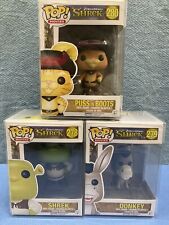 Funko Pop Movies Set Of 3 Shrek 278 Donkey 279 Puss In Boots 280  picture