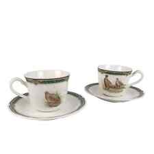 Vintage Set of 2 Noritake MARSHLANDS Cups & Saucers Pheasant Birds Homecraft picture