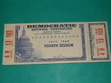 1960 DEMOCRATIC NATIONAL CONVENTION L.A. 4th Session TICKET Kennedy JFK & LBJ zw picture