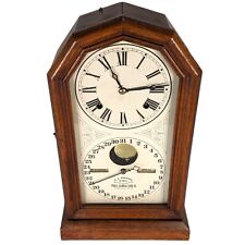 1800s ITHACA Octagonal Perpetual Double Dial Calendar Clock - Fully Functional  picture