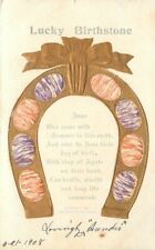 C-1910 June Month Lucky Horseshoe Birthstone Agate Postcard 22-5151 picture