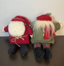 Woof & Poof Vintage Santa Plush Wind Up Music Player Set Of 2 Working Christmas picture