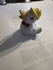 Vintage 2” Porcelain Anthropomorphic Duck with Hat and Bow Tie Cute Eyes picture