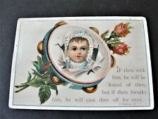If thou seek him, he will be found of thee… Victorian Ephemera 1800s Trade Card. picture