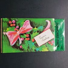 Vintage Artis Publishers Seasons Greetings Christmas Poinsettia Bow 18 Postcards picture