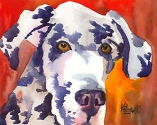 Great Dane Gifts | Harlequin Art Print from Painting | Poster, Decor, 11x14 picture