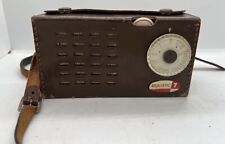 Vintage Realistic 7 Transistor Radio Japan Genuine Leather Brown Japan WORKS picture