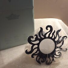 Partylite P0481 Sunbeam Sconce Tealight Holder Black Metal Frosted Glass picture