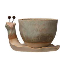 Stoneware Snail Planter Reactive Glaze, Set of 2 (Each One Will Vary) picture