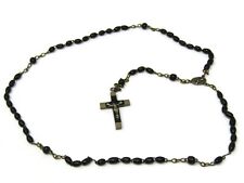 Vintage Crucifix Dark Beads Beautiful Christian Jewelry picture