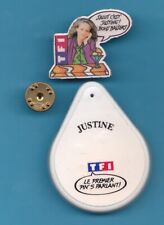 RARE PIN'S TALKING JUSTINE FIRST KISS TF1 TELEVISION TV WORKS picture