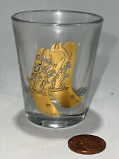 Retired 1960's Fabulous Vintage 22K  Gold Cowboy Boots Drinking Glass By Culver picture