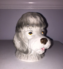 Vintage Inarco Japan Ceramic Poodle or Schnauzer Dog Head Headvase Planter Vase picture