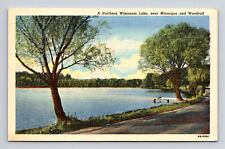 c1949 Linen Postcard Minocqua WI Wisconsin Lake Woodruff picture